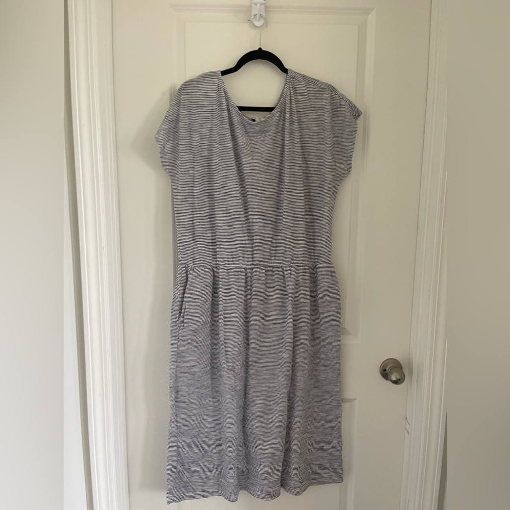 Casual Blue Stripped Dress.
